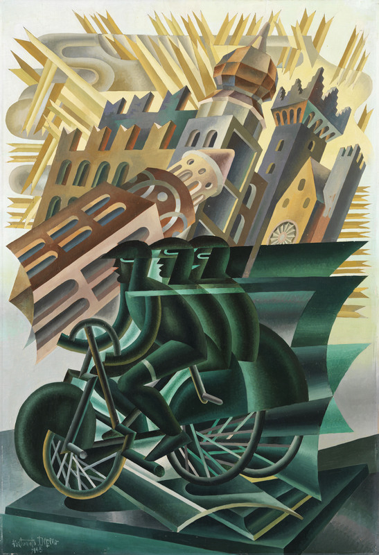 Fortunato Depero, Ciclista attraverso la città